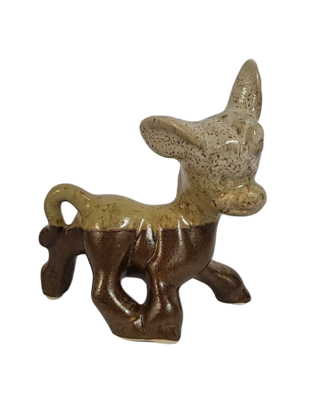 Glazed Pottery Donkey, Signed by Artist